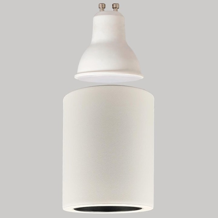 Applique Plafond Basculante GU10 – Blanche – Collerette interchangeable