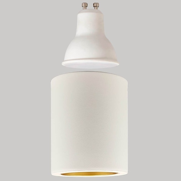 Applique Plafond Basculante GU10 – Blanche – Collerette interchangeable