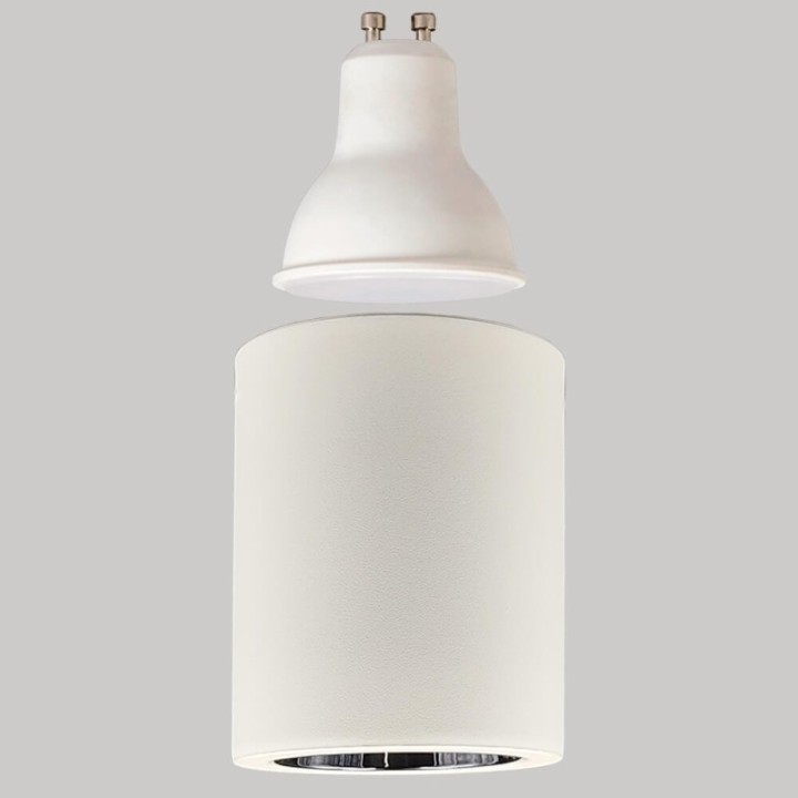 Applique Plafond Basculante GU10 – Blanche – Collerette interchangeable