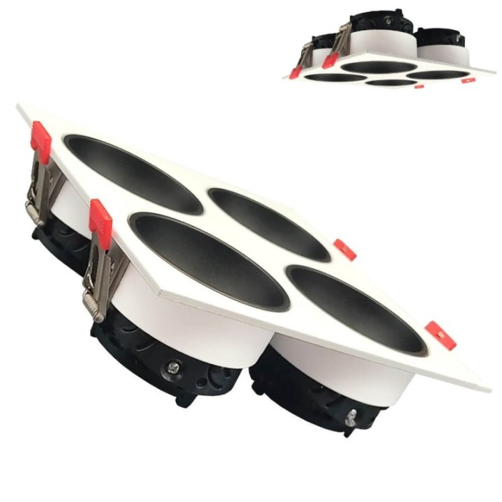 Spot encastrable quadruple GU10 – Blanc – Encastrable Personnalisable