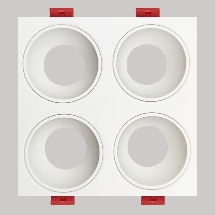 Spot encastrable quadruple GU10 – Blanc – Encastrable Personnalisable