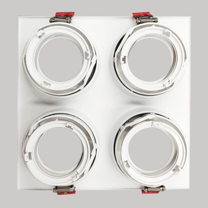 Spot encastrable quadruple GU10 – Blanc – Encastrable Personnalisable