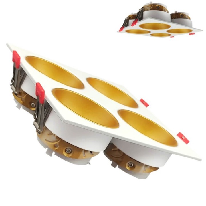 Spot encastrable quadruple GU10 – Blanc – Encastrable Personnalisable