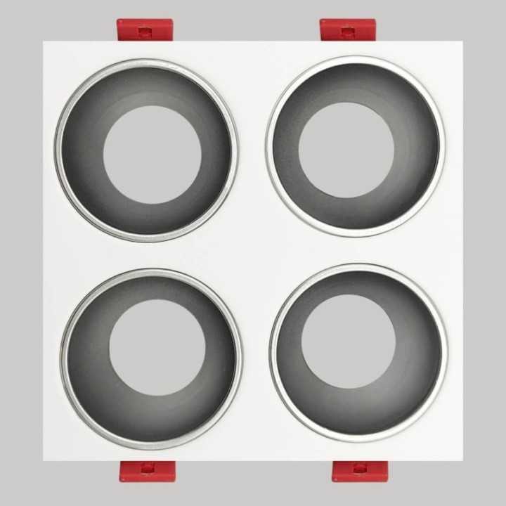 Spot encastrable quadruple GU10 – Blanc – Encastrable Personnalisable