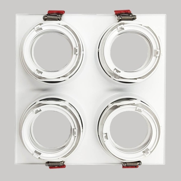 Spot encastrable quadruple GU10 – Blanc – Encastrable Personnalisable