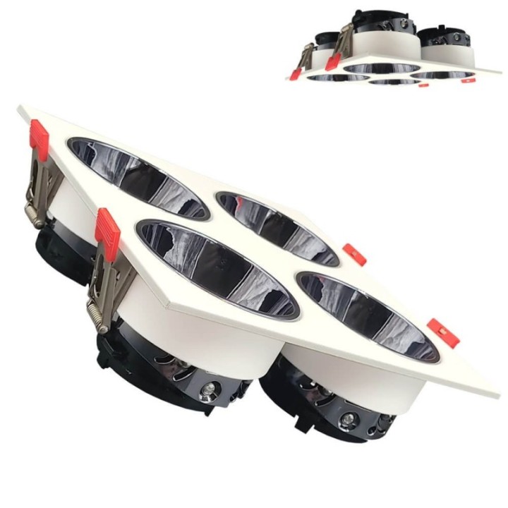 Spot encastrable quadruple GU10 – Blanc – Encastrable Personnalisable