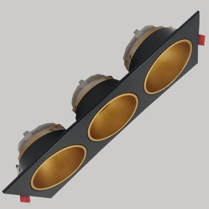 Spot Encastrable Triple GU10 – Noir – Design Personnalisable