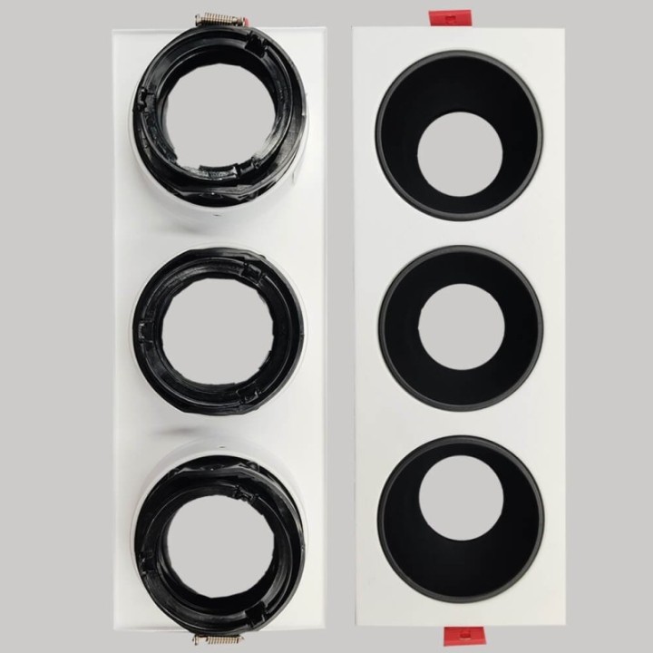 Spot Encastrable Triple GU10 – Blanc – Design Personnalisable