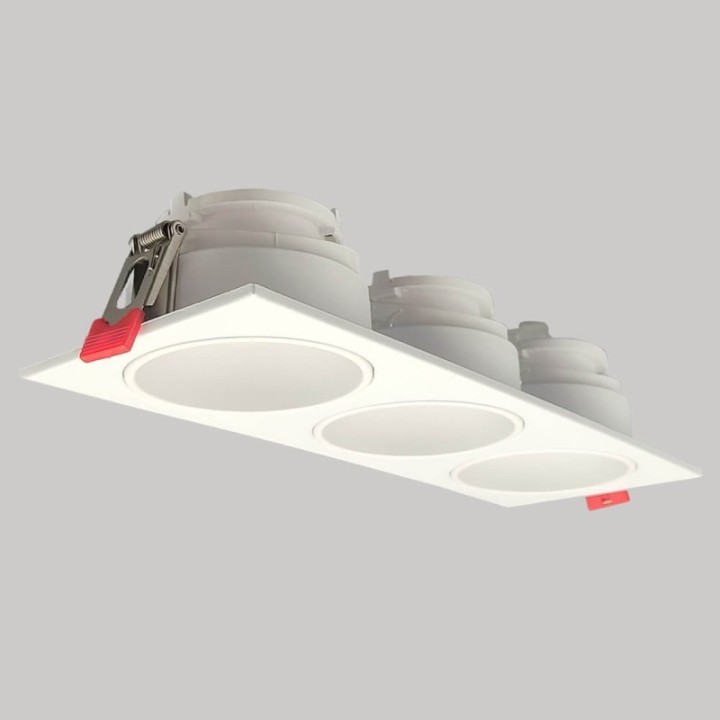 Spot Encastrable Triple GU10 – Blanc – Design Personnalisable