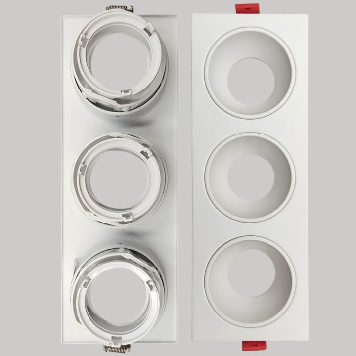 Spot Encastrable Triple GU10 – Blanc – Design Personnalisable