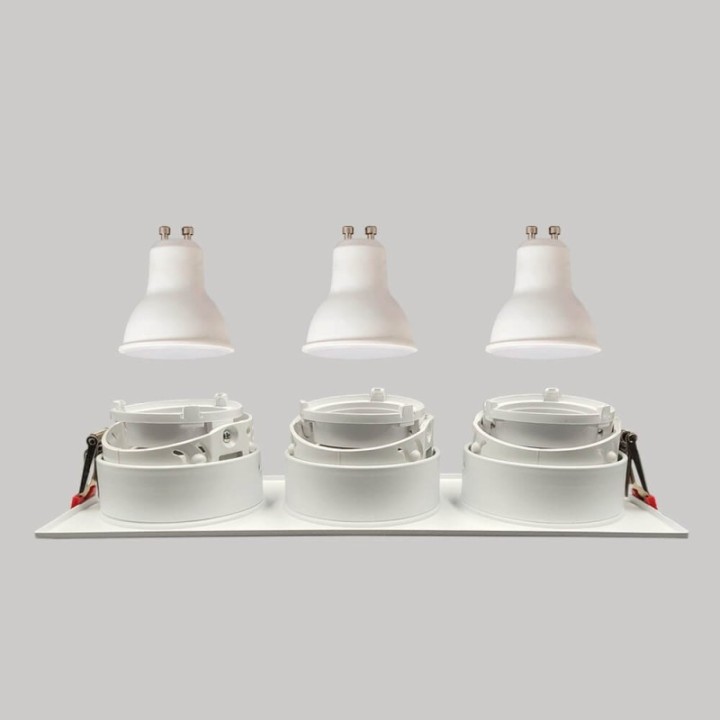 Spot Encastrable Triple GU10 – Blanc – Design Personnalisable
