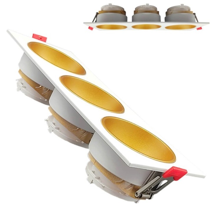 Spot Encastrable Triple GU10 – Blanc – Design Personnalisable