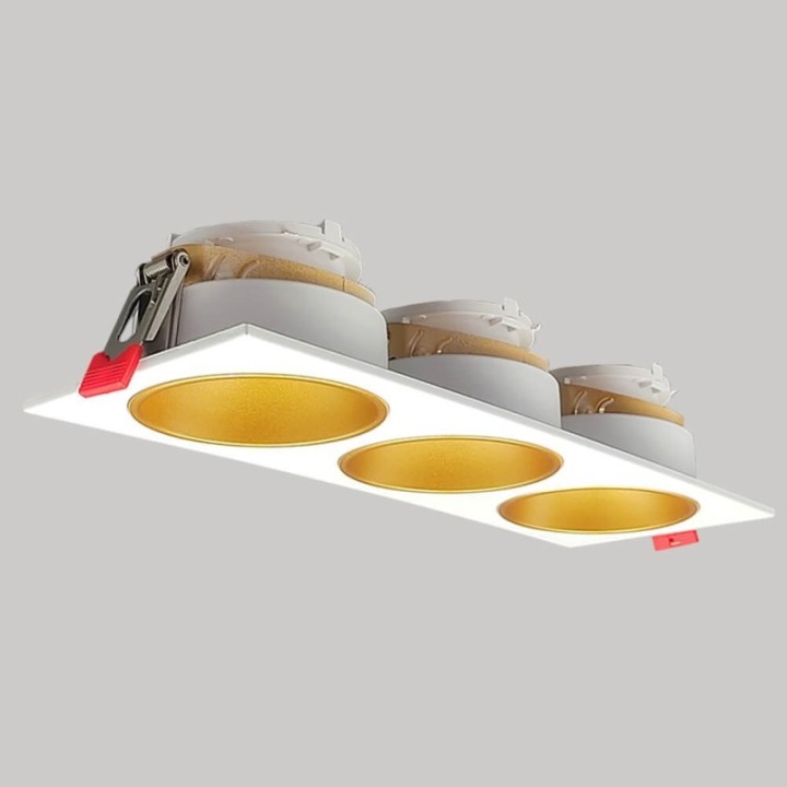 Spot Encastrable Triple GU10 – Blanc – Design Personnalisable