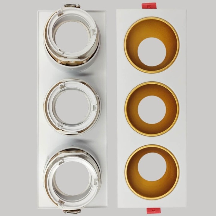 Spot Encastrable Triple GU10 – Blanc – Design Personnalisable