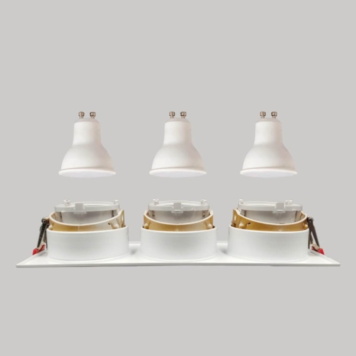 Spot Encastrable Triple GU10 – Blanc – Design Personnalisable