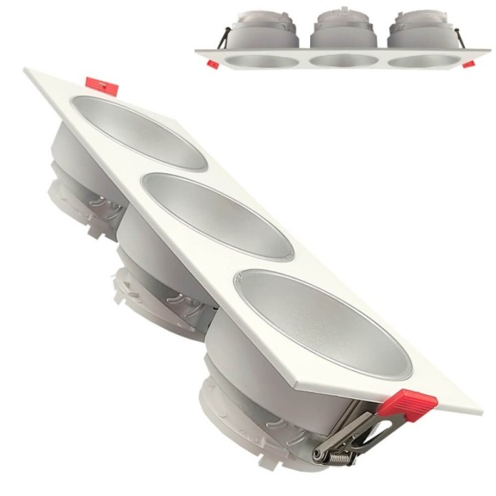 Spot Encastrable Triple GU10 – Blanc – Design Personnalisable