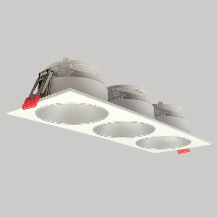 Spot Encastrable Triple GU10 – Blanc – Design Personnalisable