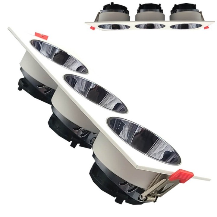 Spot Encastrable Triple GU10 – Blanc – Design Personnalisable