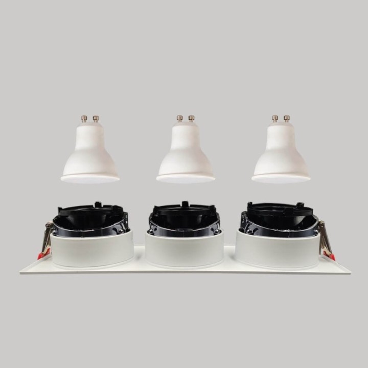 Spot Encastrable Triple GU10 – Blanc – Design Personnalisable