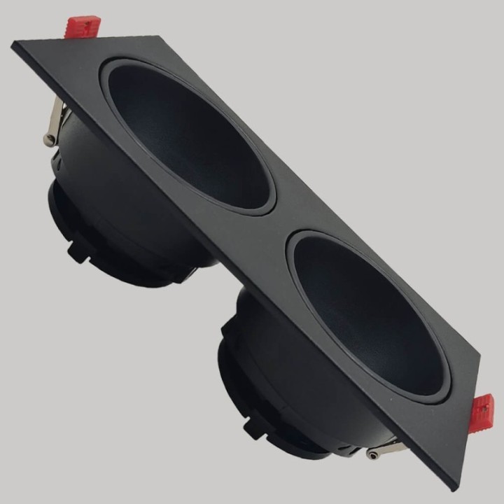 Spot Encastrable Double GU10 – Noir – Design Personnalisable