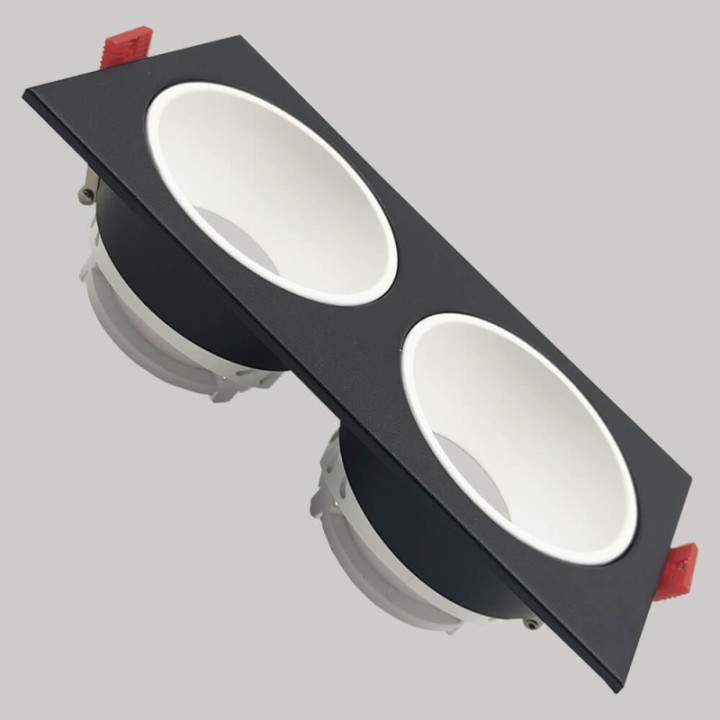 Spot Encastrable Double GU10 – Noir – Design Personnalisable