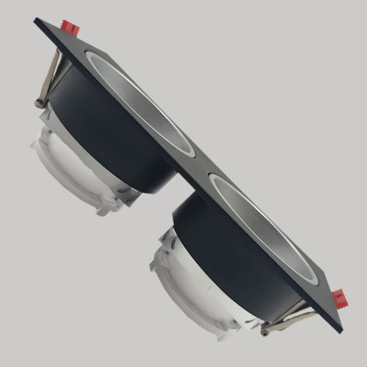 Spot Encastrable Double GU10 – Noir – Design Personnalisable