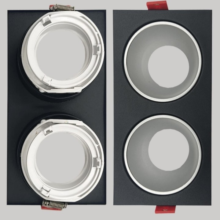 Spot Encastrable Double GU10 – Noir – Design Personnalisable