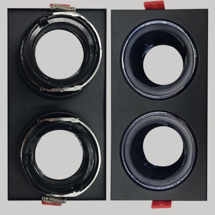 Spot Encastrable Double GU10 – Noir – Design Personnalisable