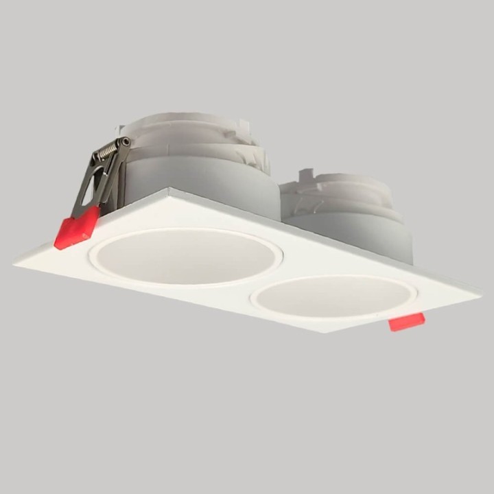 Spot Encastrable Double GU10 – Blanc – Design Personnalisable