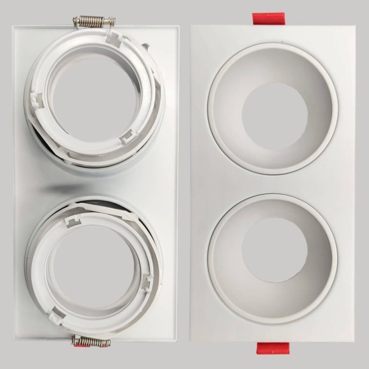 Spot Encastrable Double GU10 – Blanc – Design Personnalisable