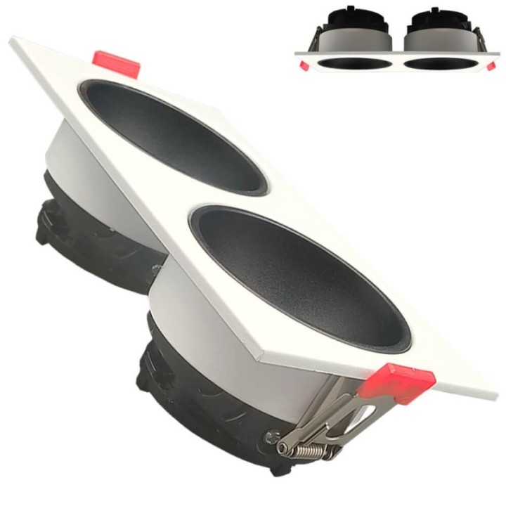 Spot Encastrable Double GU10 – Blanc – Design Personnalisable