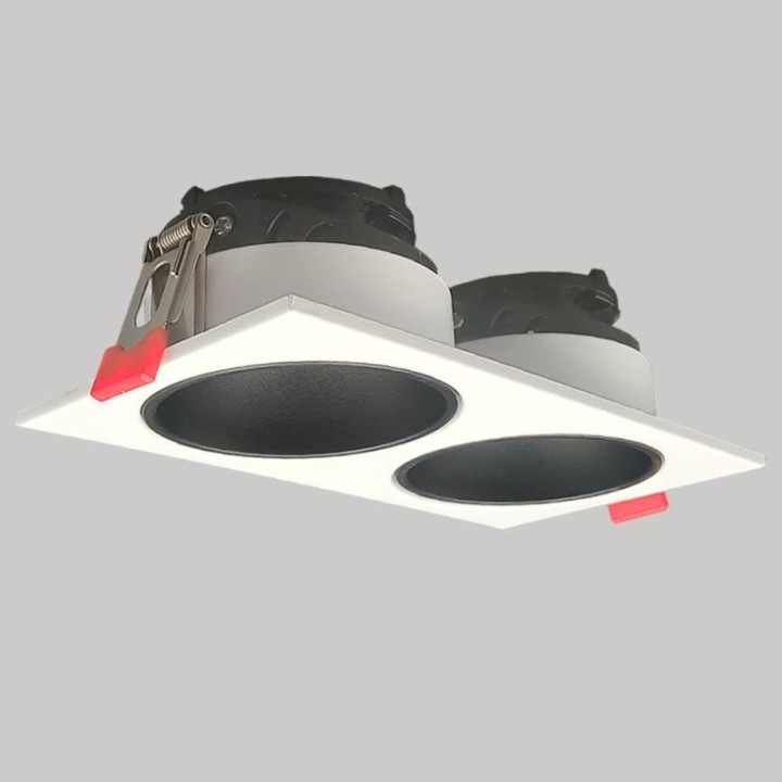 Spot Encastrable Double GU10 – Blanc – Design Personnalisable