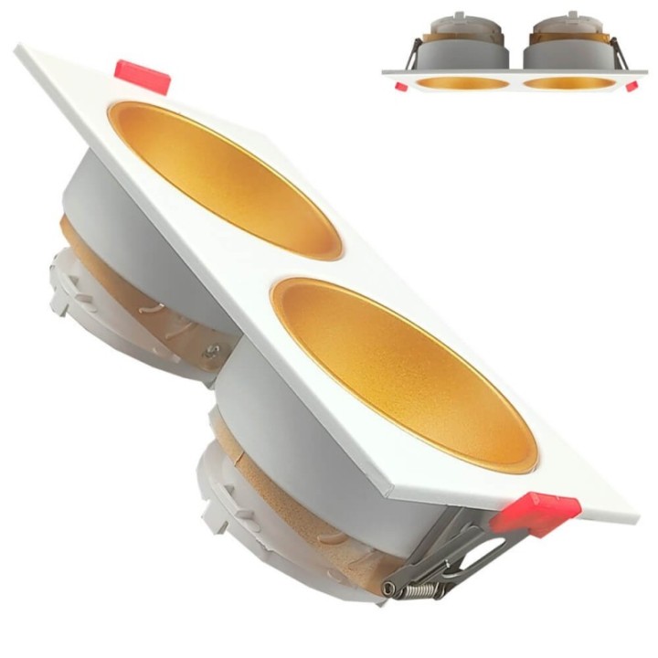 Spot Encastrable Double GU10 – Blanc – Design Personnalisable