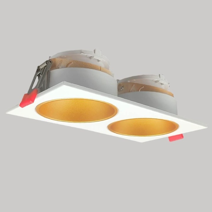 Spot Encastrable Double GU10 – Blanc – Design Personnalisable