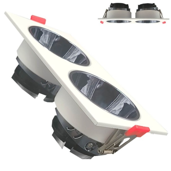 Spot Encastrable Double GU10 – Blanc – Design Personnalisable