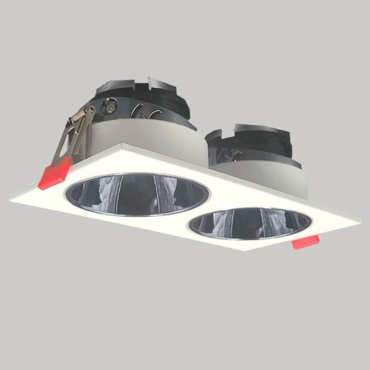 Spot Encastrable Double GU10 – Blanc – Design Personnalisable