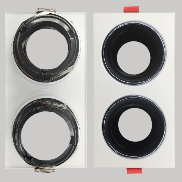 Spot Encastrable Double GU10 – Blanc – Design Personnalisable