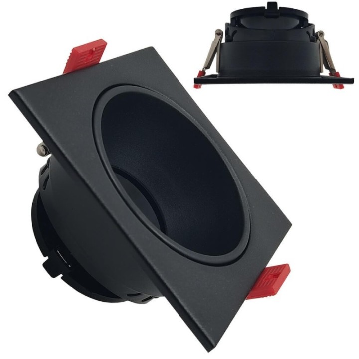 Spot Encastrable Carré GU10 Noir – Design Personnalisable