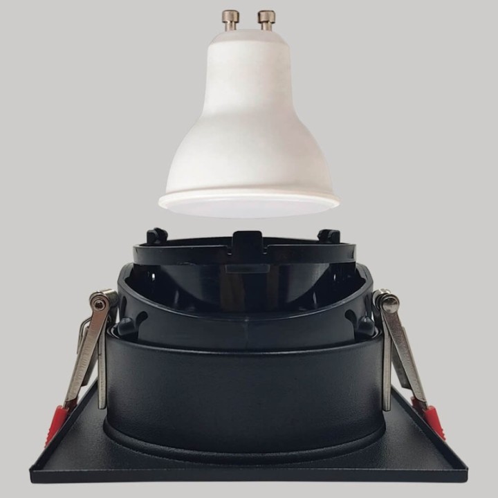 Spot Encastrable Carré GU10 Noir – Design Personnalisable