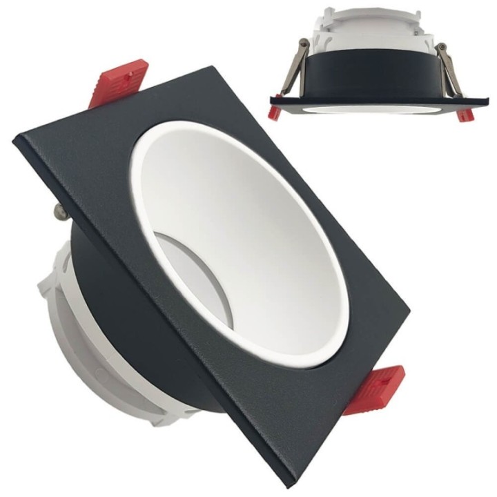 Spot Encastrable Carré GU10 Noir – Design Personnalisable