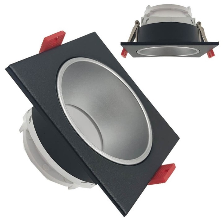 Spot Encastrable Carré GU10 Noir – Design Personnalisable