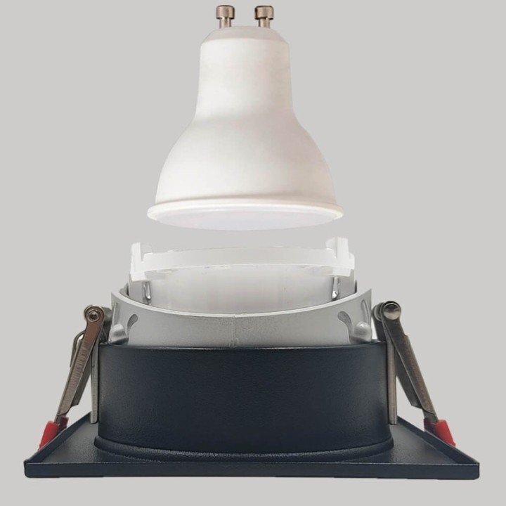 Spot Encastrable Carré GU10 Noir – Design Personnalisable