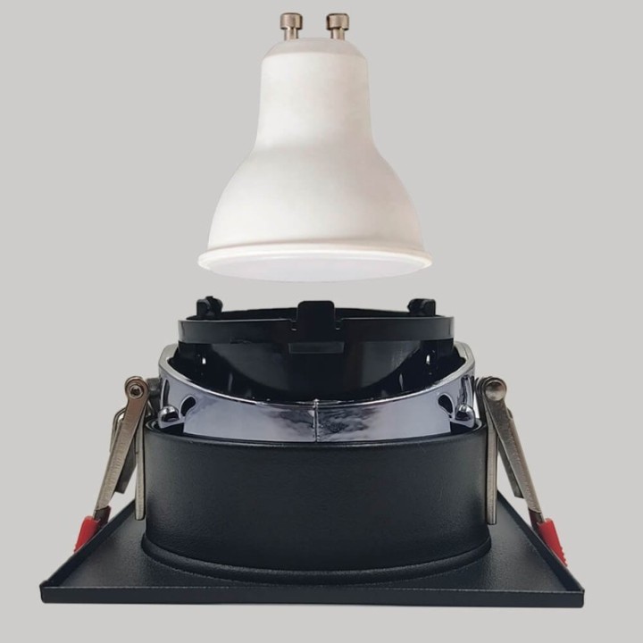 Spot Encastrable Carré GU10 Noir – Design Personnalisable