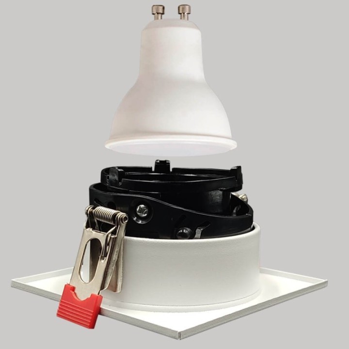 Spot Encastrable Carré GU10 Blanc – Design Personnalisable
