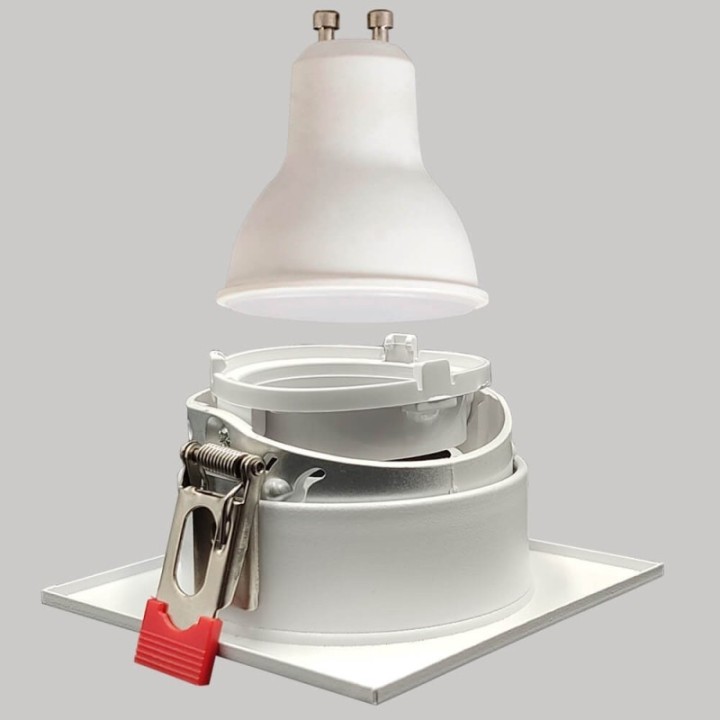 Spot Encastrable Carré GU10 Blanc – Design Personnalisable