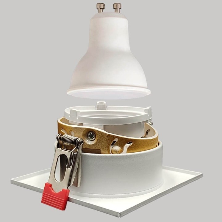 Spot Encastrable Carré GU10 Blanc – Design Personnalisable