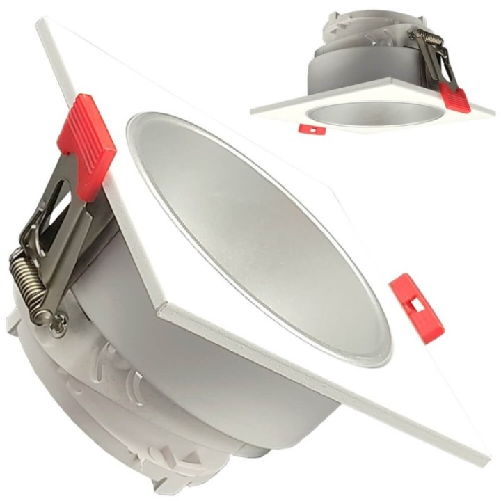 Spot Encastrable Carré GU10 Blanc – Design Personnalisable