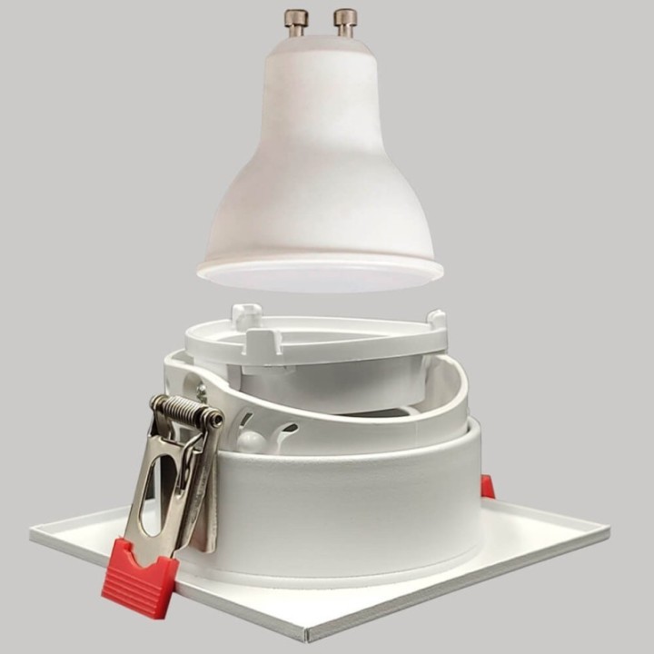 Spot Encastrable Carré GU10 Blanc – Design Personnalisable