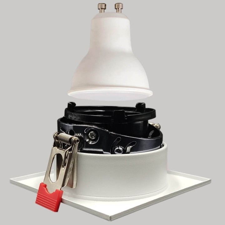 Spot Encastrable Carré GU10 Blanc – Design Personnalisable