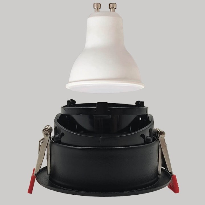 Anneau d’Encastrement Circulaire GU10 Noir – Design Orientable